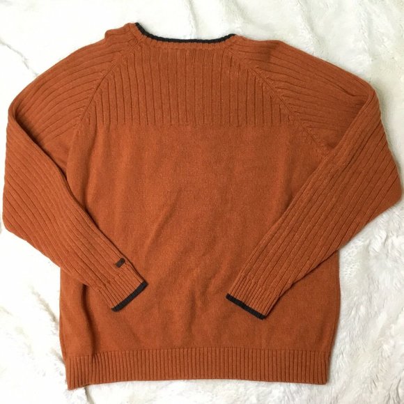 Columbia Men's Rust Orange Cable Knit Sweater XXL - Picture 2 of 4